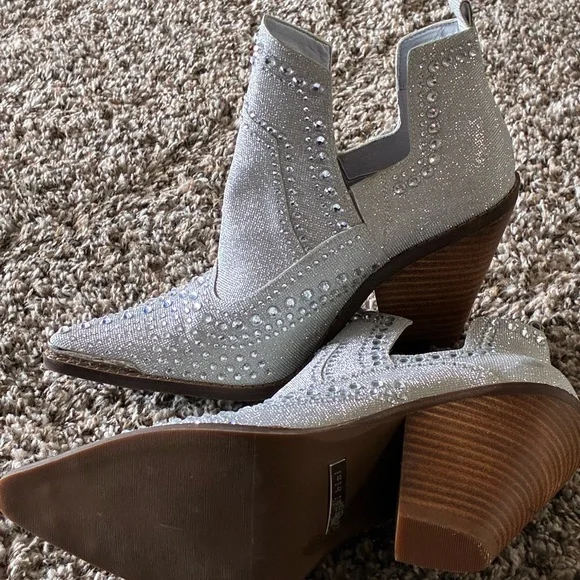 Gianni Bini Silver Studded Pointed-Toe Ankle Booties - Picture 5 of 5